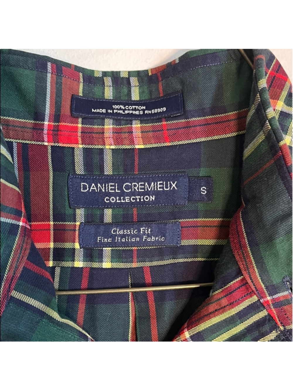 Daniel Cremieux Men's Plaid Shirt - Green and Red - Picture 2 of 7